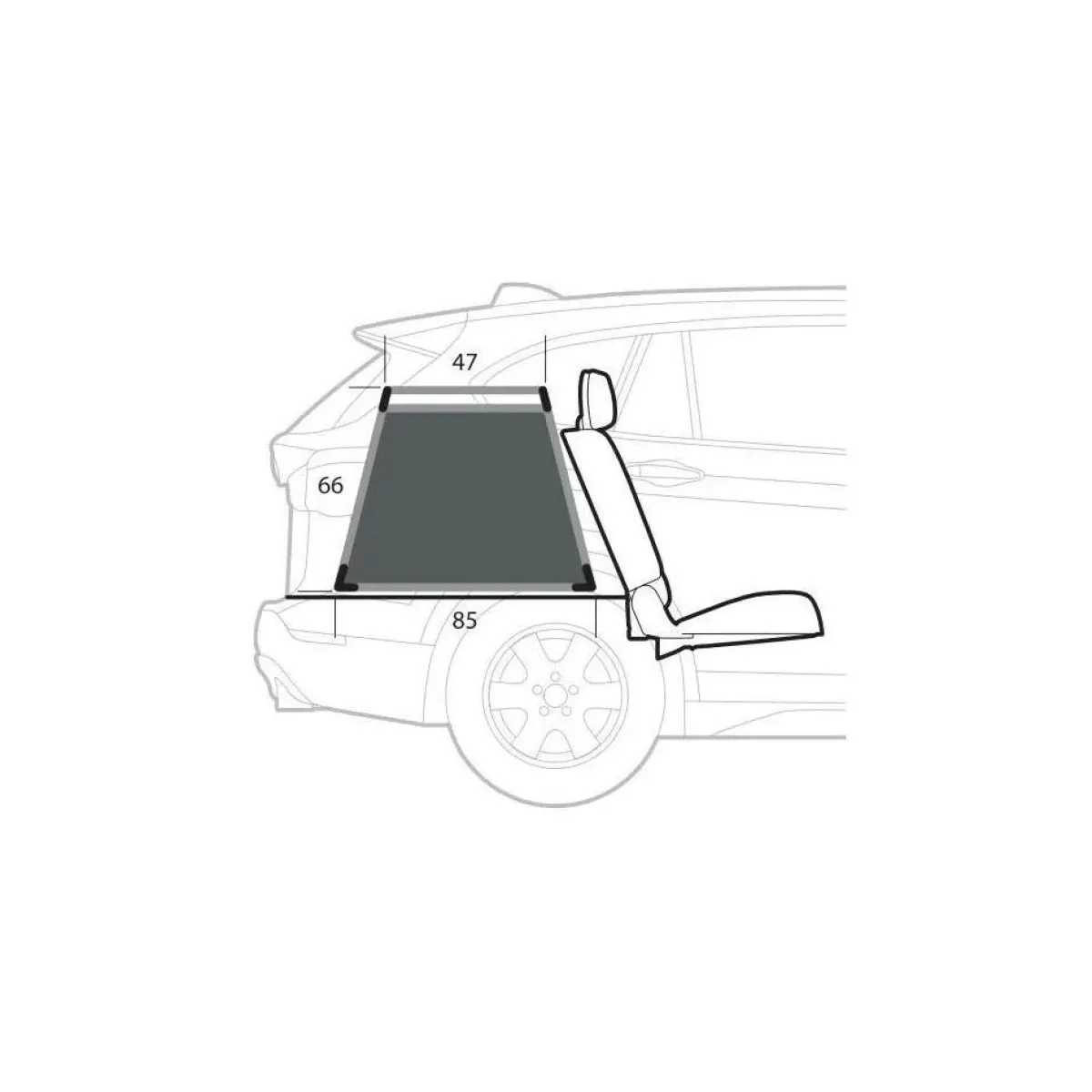 Online auto-hondenbench 60 x 85 x 86H cm Autobenches & Accessoires