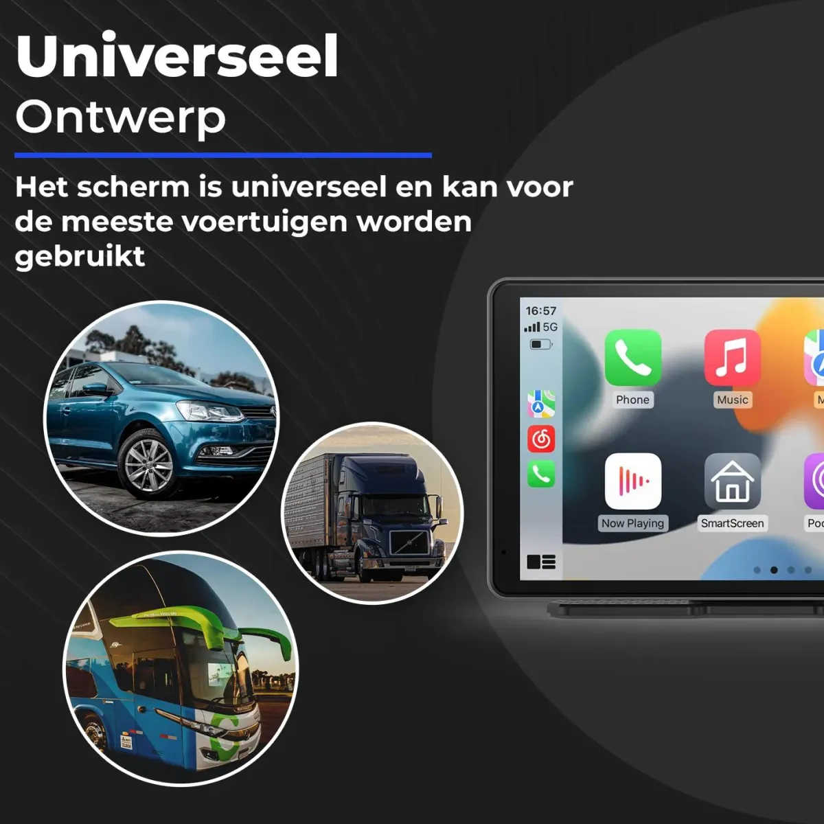 Best CarPlay/Android Auto scherm 7 inch Opzetschermen