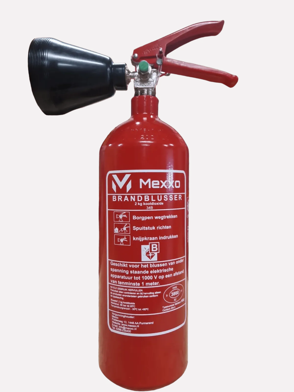 New CO2 brandblusser 2 kg vorstvrij Griekenland|Turkije