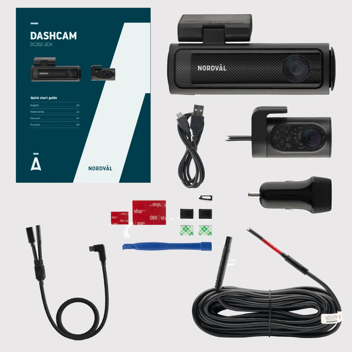 DC202-2CH 256GB + BP125 combi set Dashcams