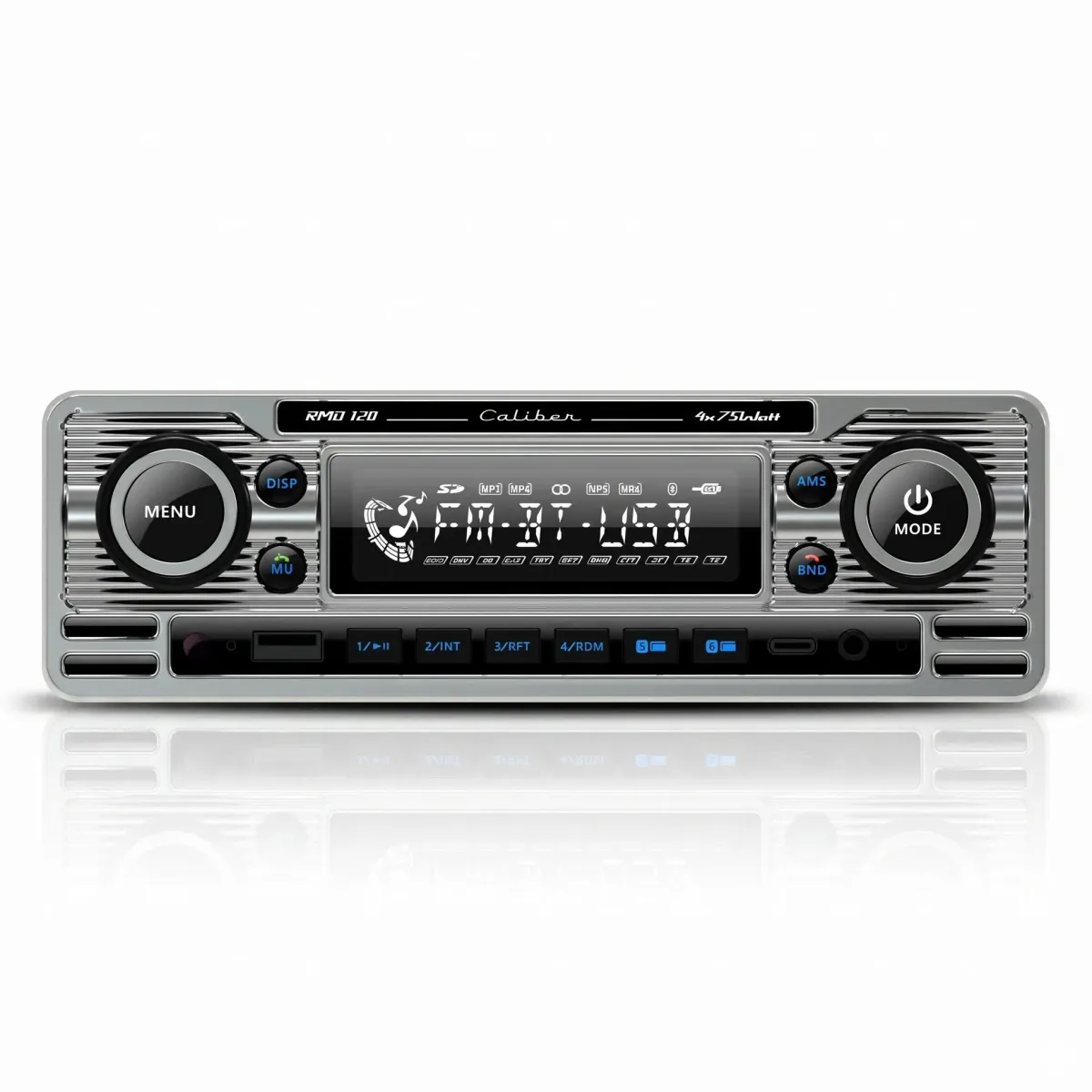 Hot 1-DIN Retro Autoradio Bluetooth USB-C AUX Autoradio'S