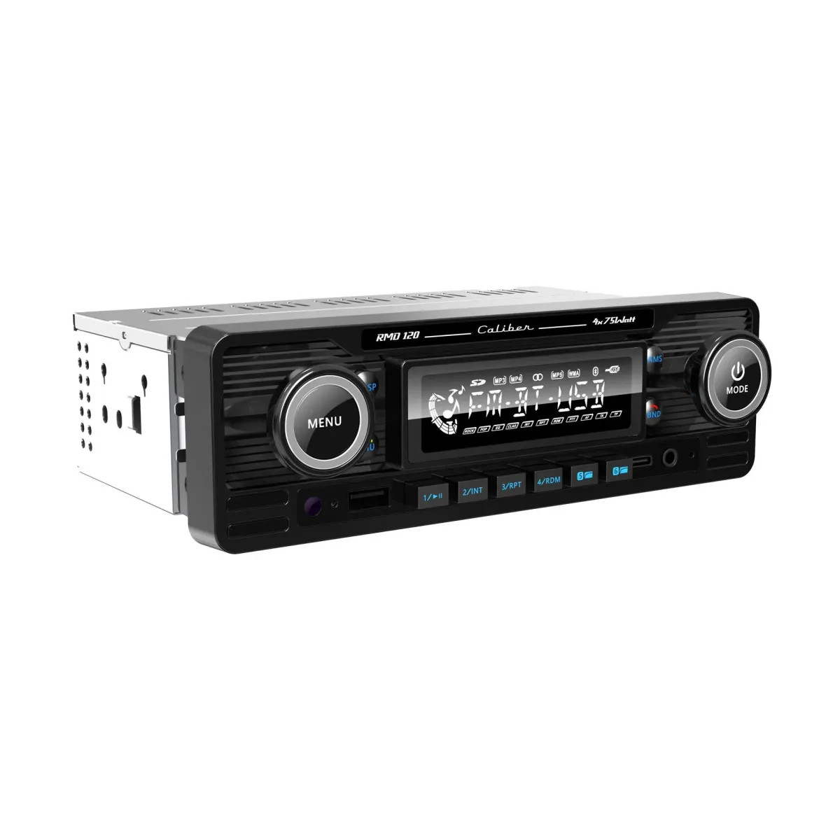 Sale 1-DIN Retro Autoradio Zwart Bluetooth USB-C Autoradio'S