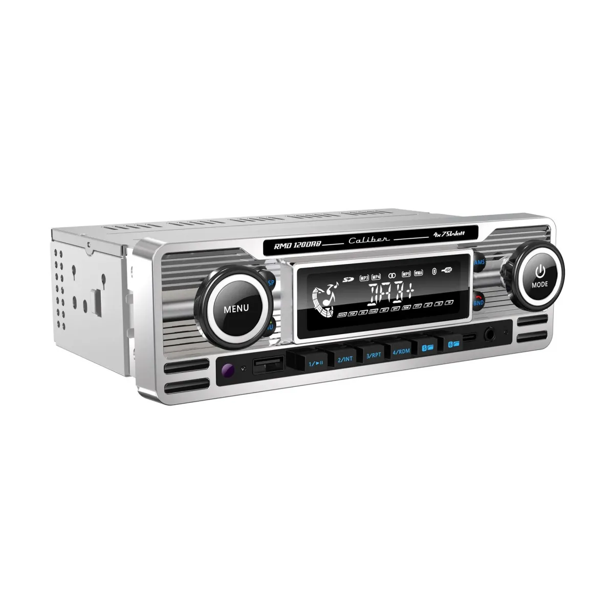 Clearance 1-DIN Retro DAB+ Autoradio Chroom Bluetooth Autoradio'S