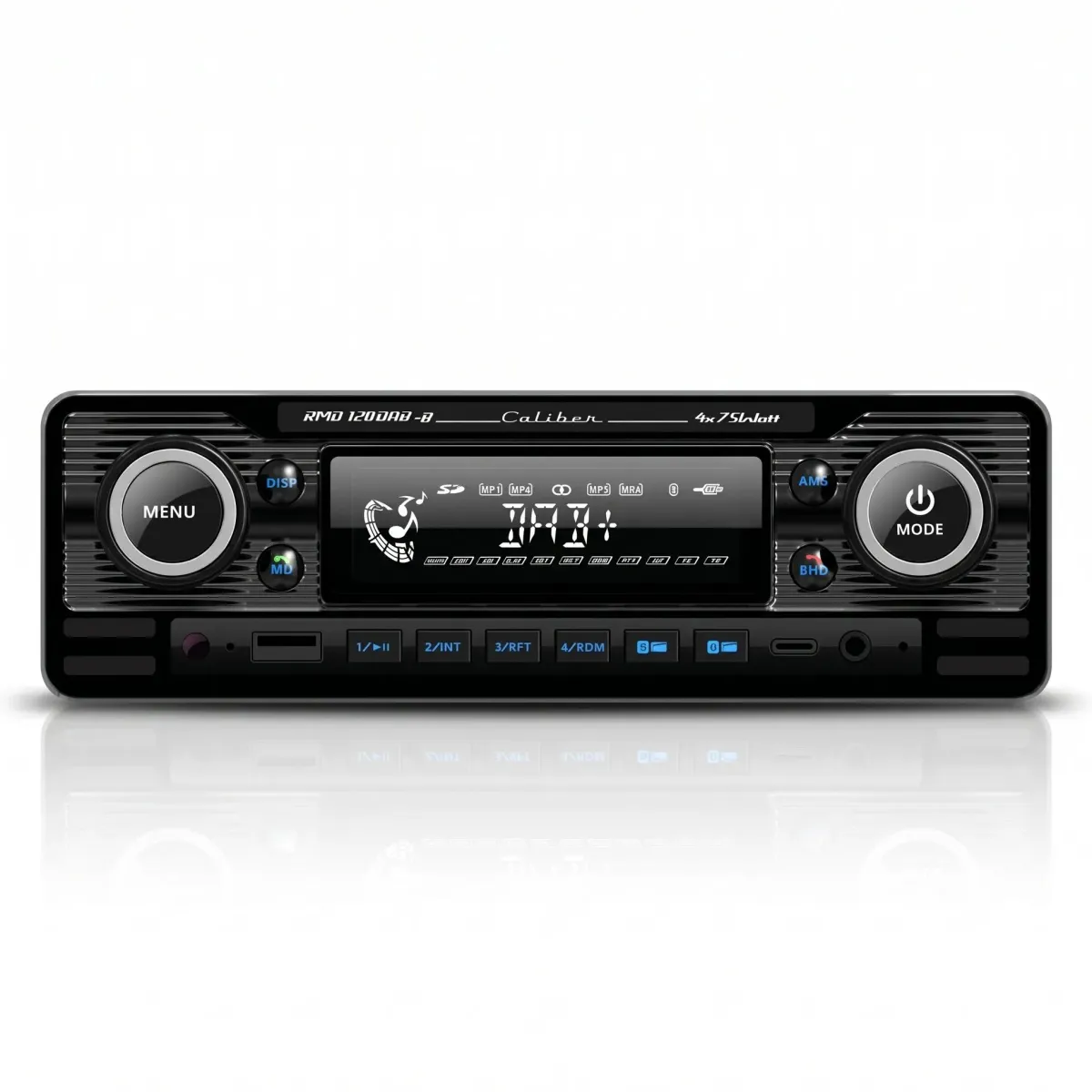 1-DIN Retro DAB+ Autoradio Zwart Bluetooth Autoradio'S