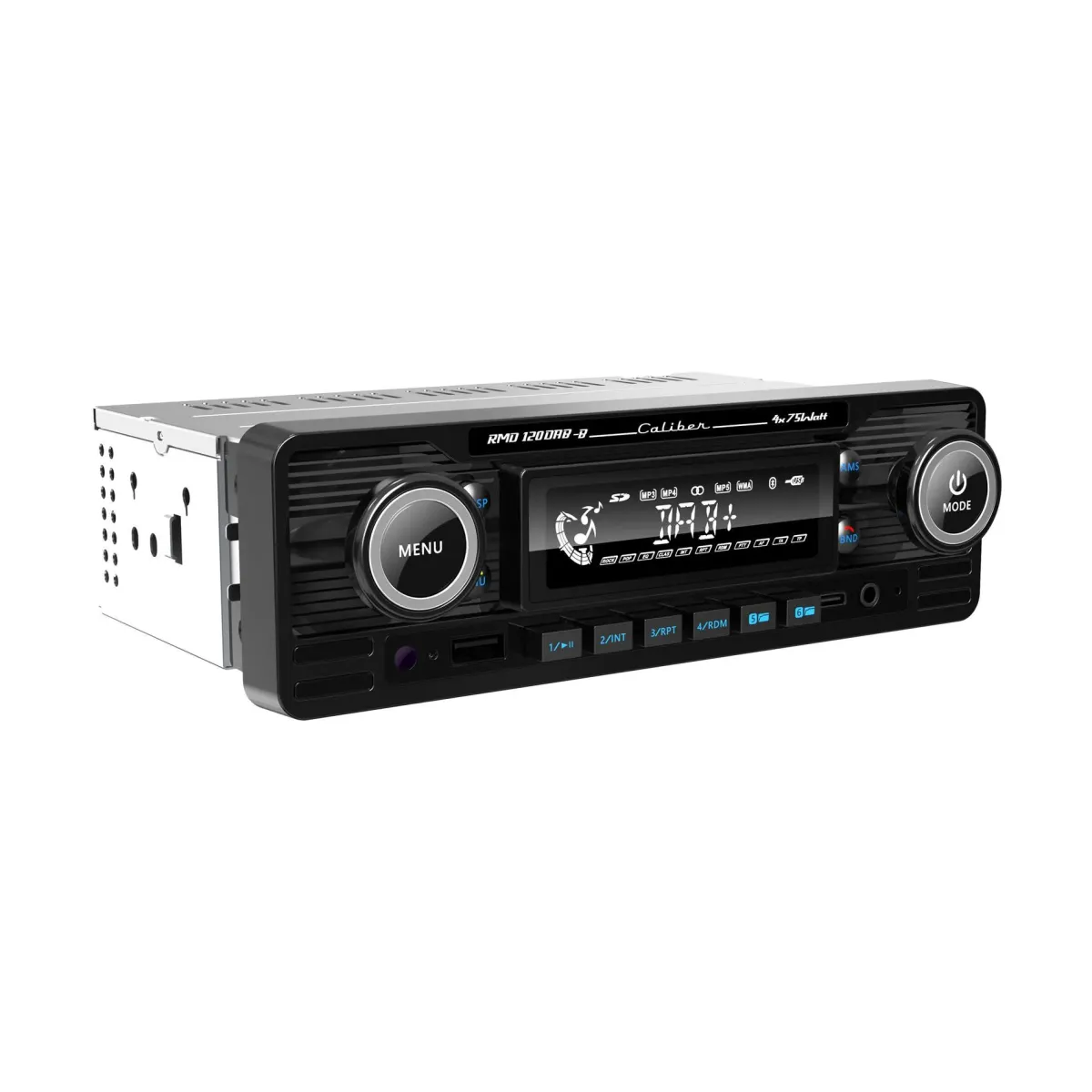1-DIN Retro DAB+ Autoradio Zwart Bluetooth Autoradio'S