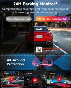 Clearance F17 Elite 3CH 4K Wifi GPS 128gb dashcam Dashcams