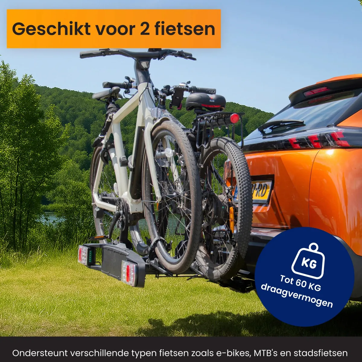 New Fietsendrager Auto - 2 Fietsen Inklapbaar Trekhaak Fietsendragers|Fietsendrager Elektrische Fiets