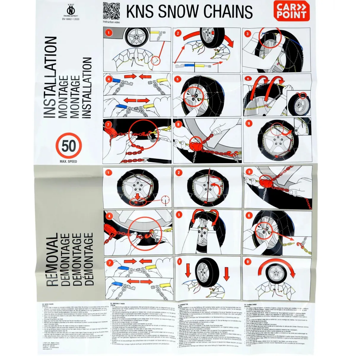 Clearance Flexibele sneeuwketting 9mm voor personenauto's Sneeuwkettingen
