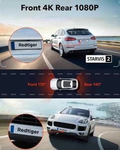 Hot F7NT Touch 4K Touch Wifi GPS 2CH 64gb dashcam Dashcams