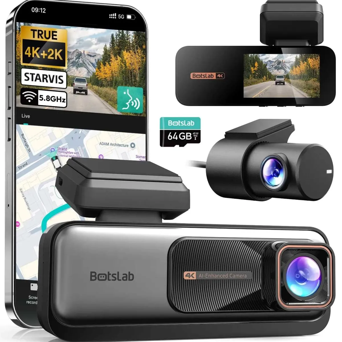 Online G980H Pro 2CH 4K Wifi GPS 2CH 64gb dashcam Dashcams