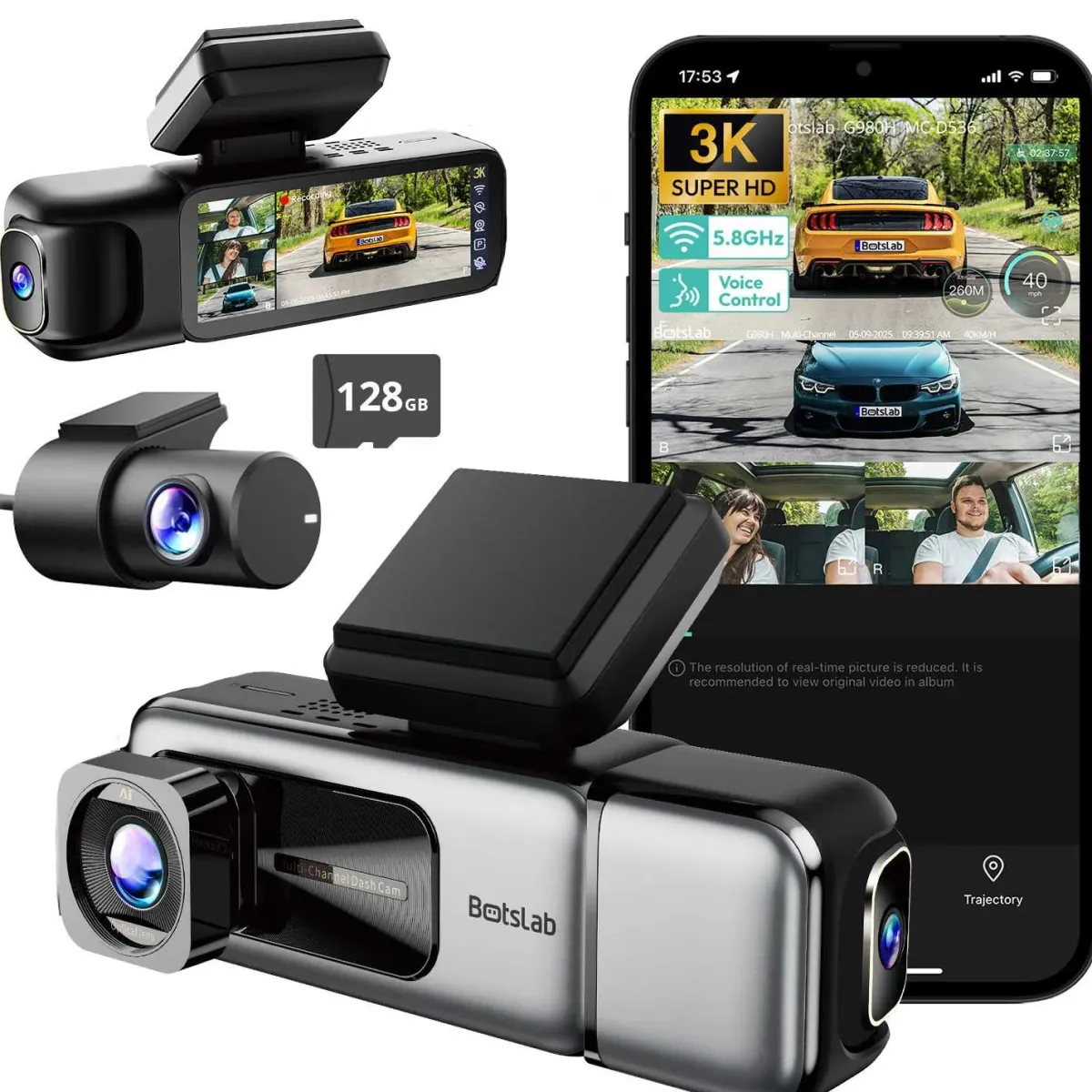 Hot G980H Pro 3CH 4K Wifi GPS 128gb dashcam Dashcams