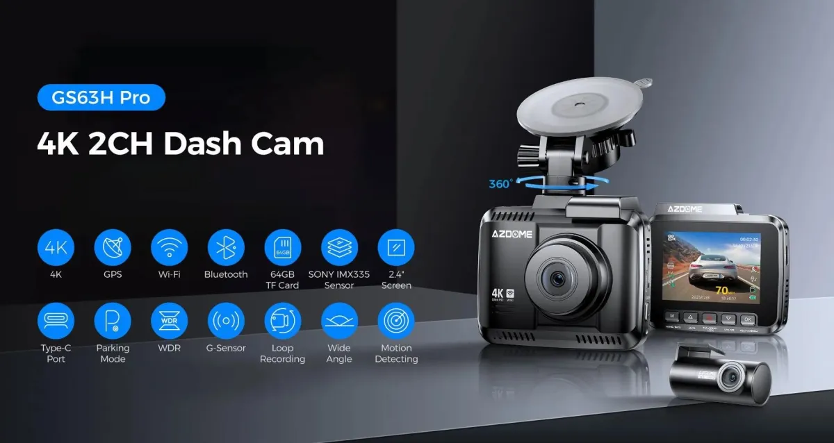 Clearance GS63H Pro True 4K 2CH Wifi GPS 64gb Dashcams