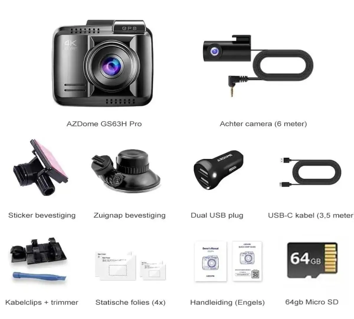 Clearance GS63H Pro True 4K 2CH Wifi GPS 64gb Dashcams