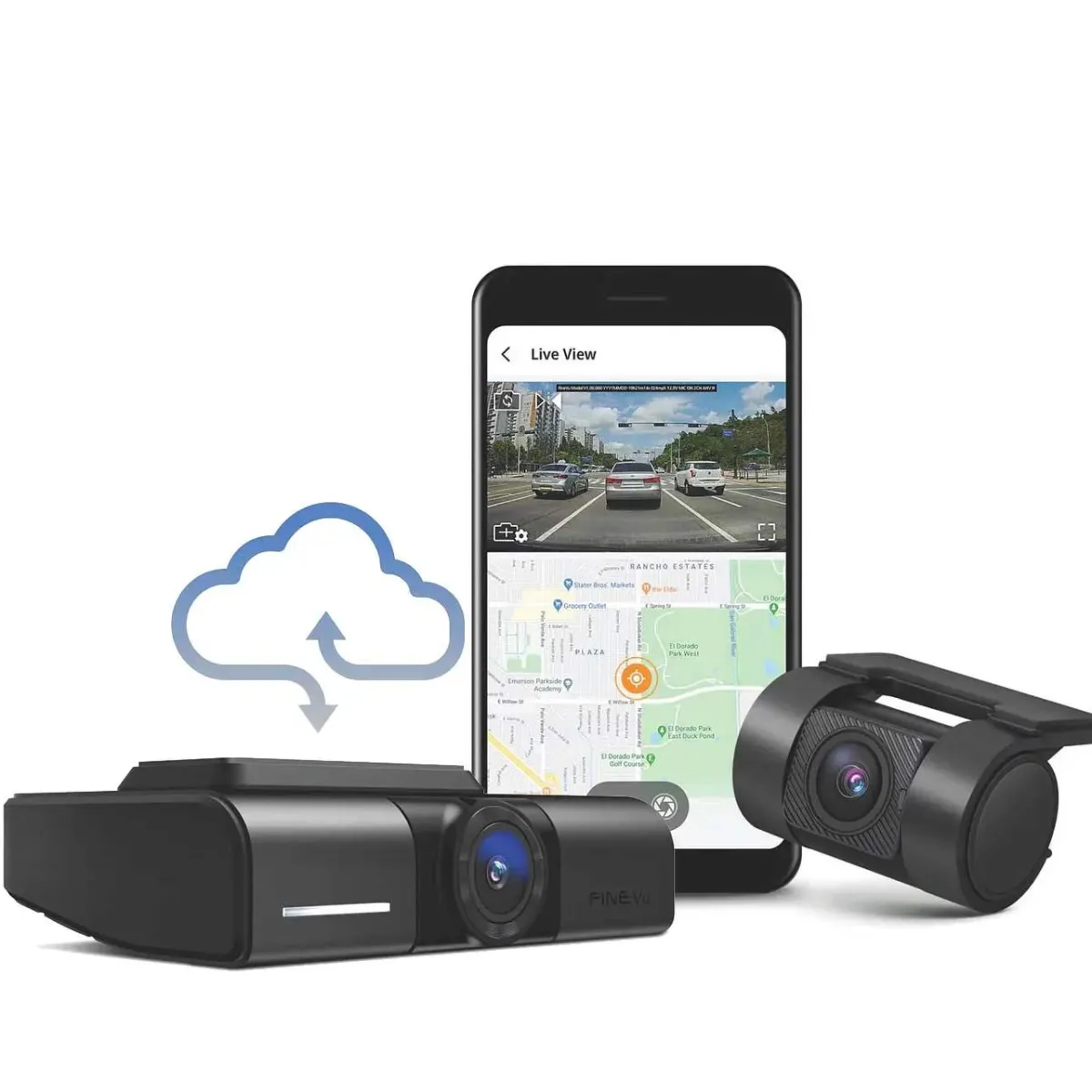 GX1000 Cloud 2CH 2K Wifi GPS 32gb dashcam Dashcams