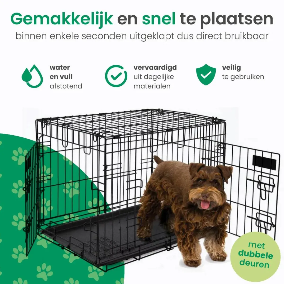 Best Hondenbench XL - Incl. Plaid - 2 Deuren Autobenches & Accessoires