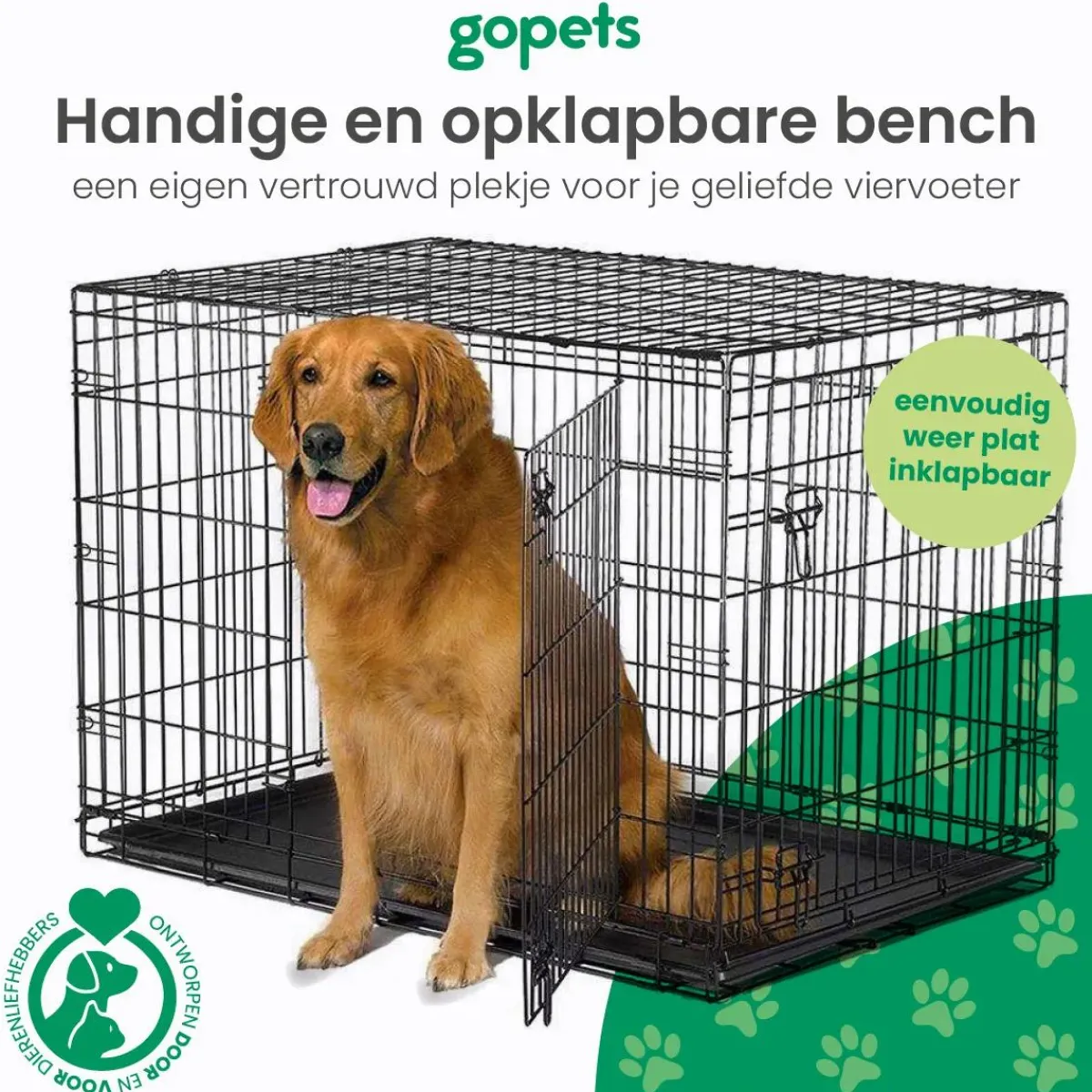 Best Hondenbench XL - Incl. Plaid - 2 Deuren Autobenches & Accessoires