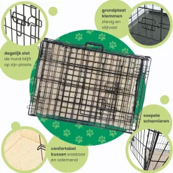 Best Hondenbench XL - Incl. Plaid - 2 Deuren Autobenches & Accessoires