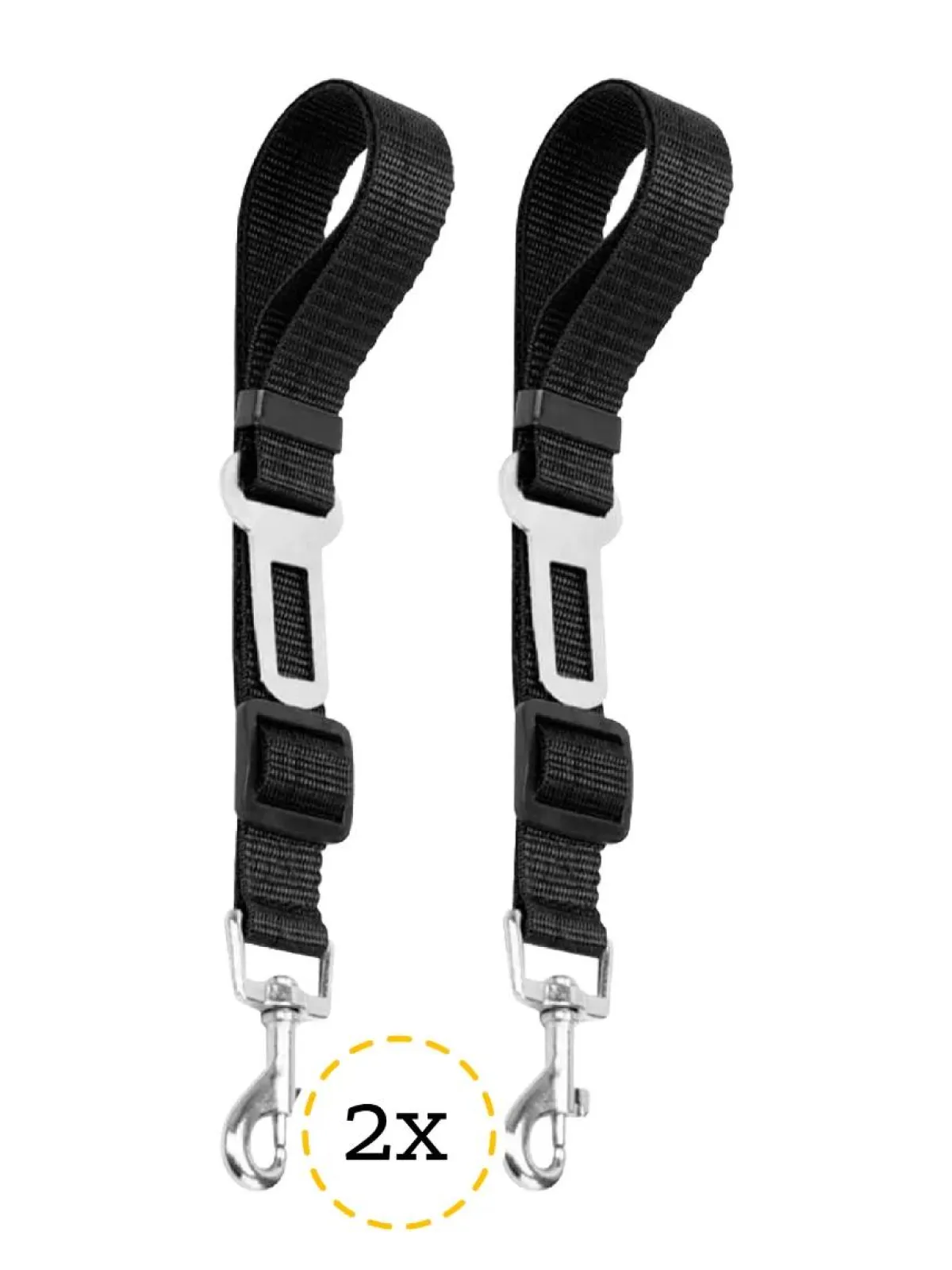 Discount Hondengordel voor Auto - 2 stuks - Zwart Autobenches & Accessoires