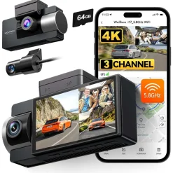 Discount i17 3CH 4K Wifi GPS 64gb dashcam Dashcams