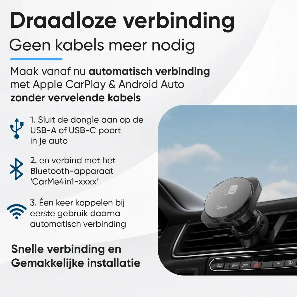 Clearance 4-in-1 CarPlay & Android Auto Dongle Pro Draadloze Ontvangers