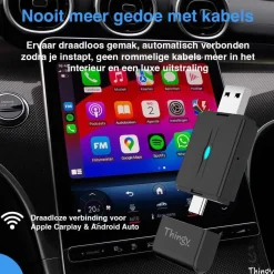Online 2-in-1 CarPlay Dongle USB-A & USB-C Draadloze Ontvangers