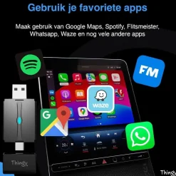 Online 2-in-1 CarPlay Dongle USB-A & USB-C Draadloze Ontvangers