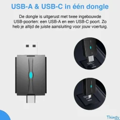 Online 2-in-1 CarPlay Dongle USB-A & USB-C Draadloze Ontvangers
