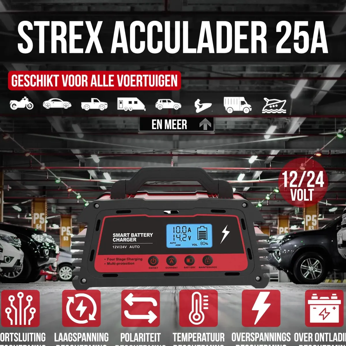Online Industriele Acculader 12/24V - 5/10/25A Acculaders & Starthulpen