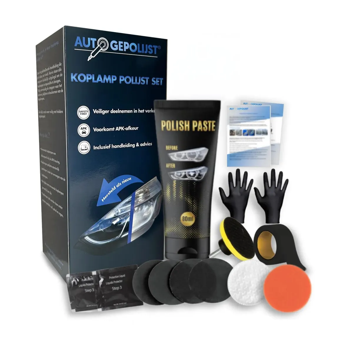 New Koplamp Polijst Set - Restauratie Kit - 16 Delig Auto Polijsten