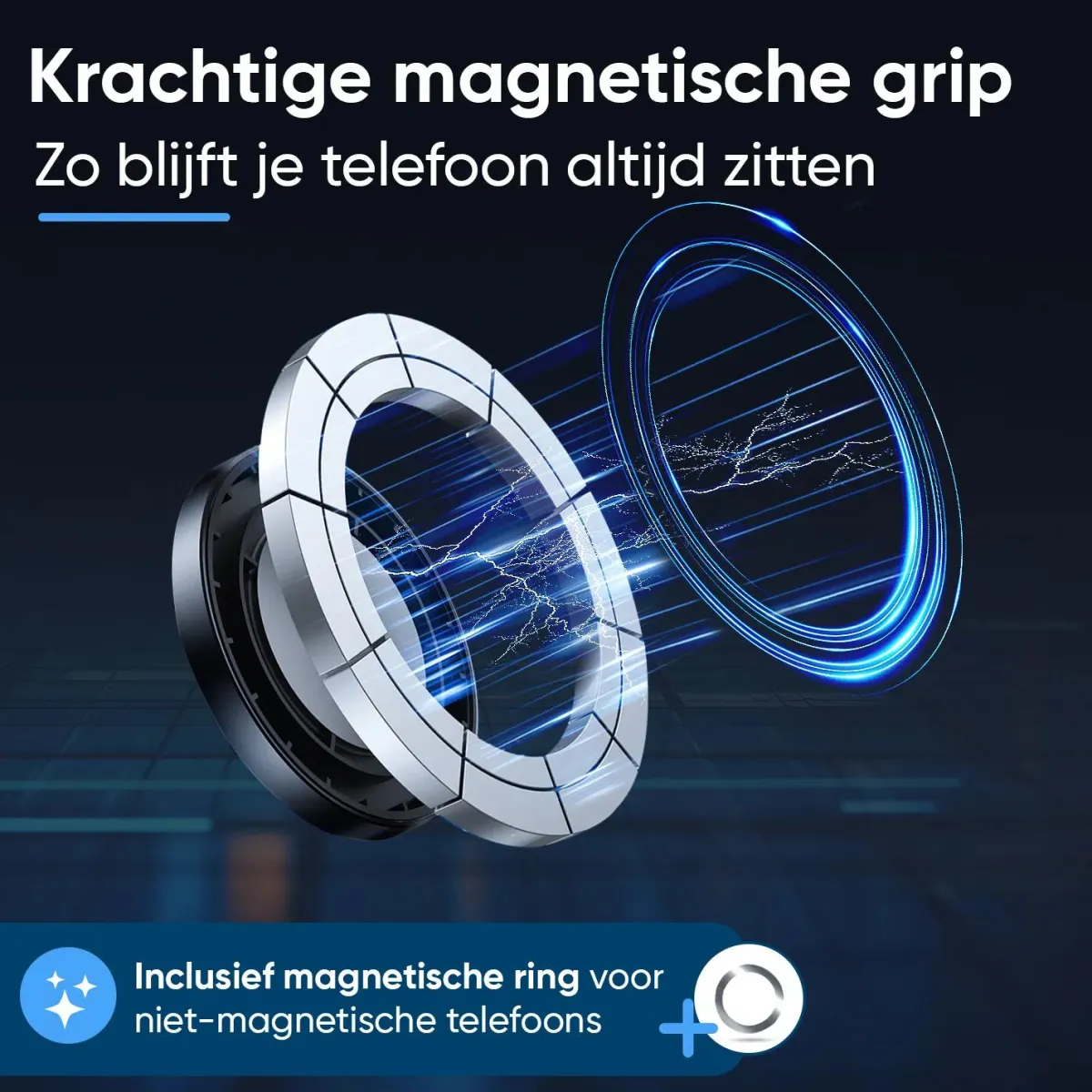 Sale MagSafe Telefoonhouder Auto - Zwart Telefoon & Tablethouders