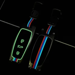Online Metalen Sleutelhoesje voor Audi grijs D3 Autosleutelhoesjes