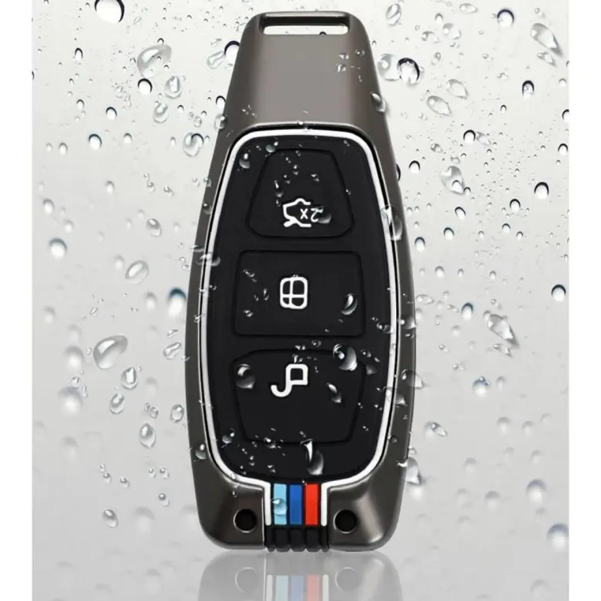 Discount Metalen Sleutelhoesje voor Ford grijs K3 Autosleutelhoesjes