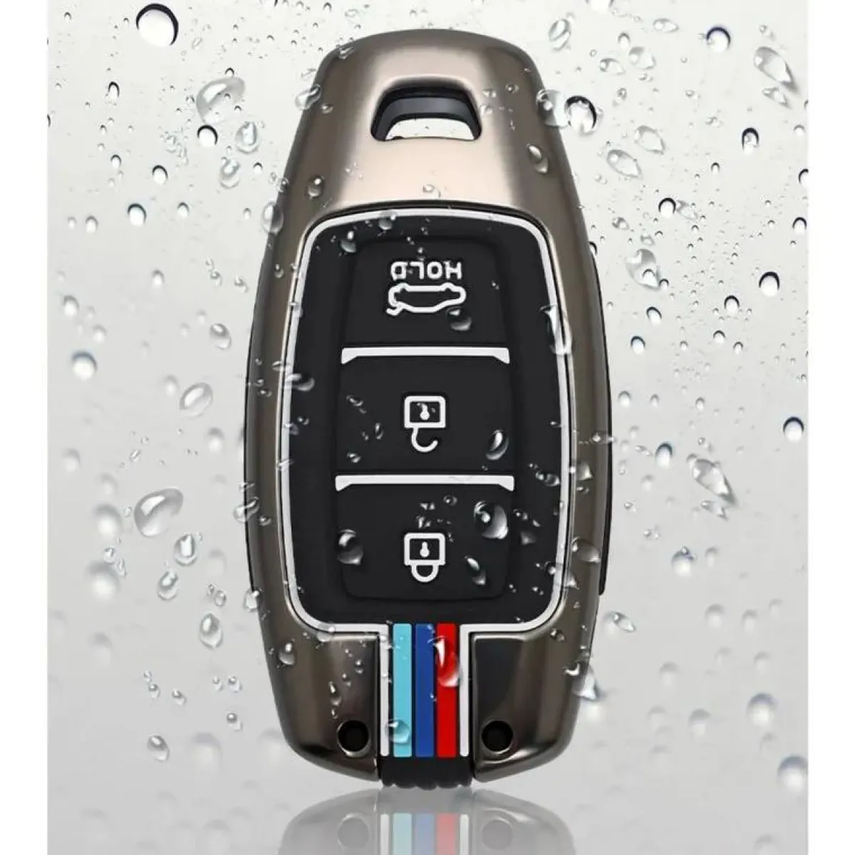 Metalen Sleutelhoesje voor Hyundai grijs D3 Autosleutelhoesjes