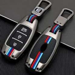 Metalen Sleutelhoesje voor Hyundai grijs D3 Autosleutelhoesjes