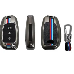 Outlet Metalen Sleutelhoesje voor Hyundai grijs B3 Autosleutelhoesjes