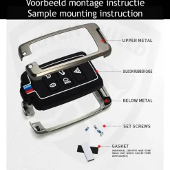 Metalen Sleutelhoesje voor Jaguar grijs B5 Autosleutelhoesjes