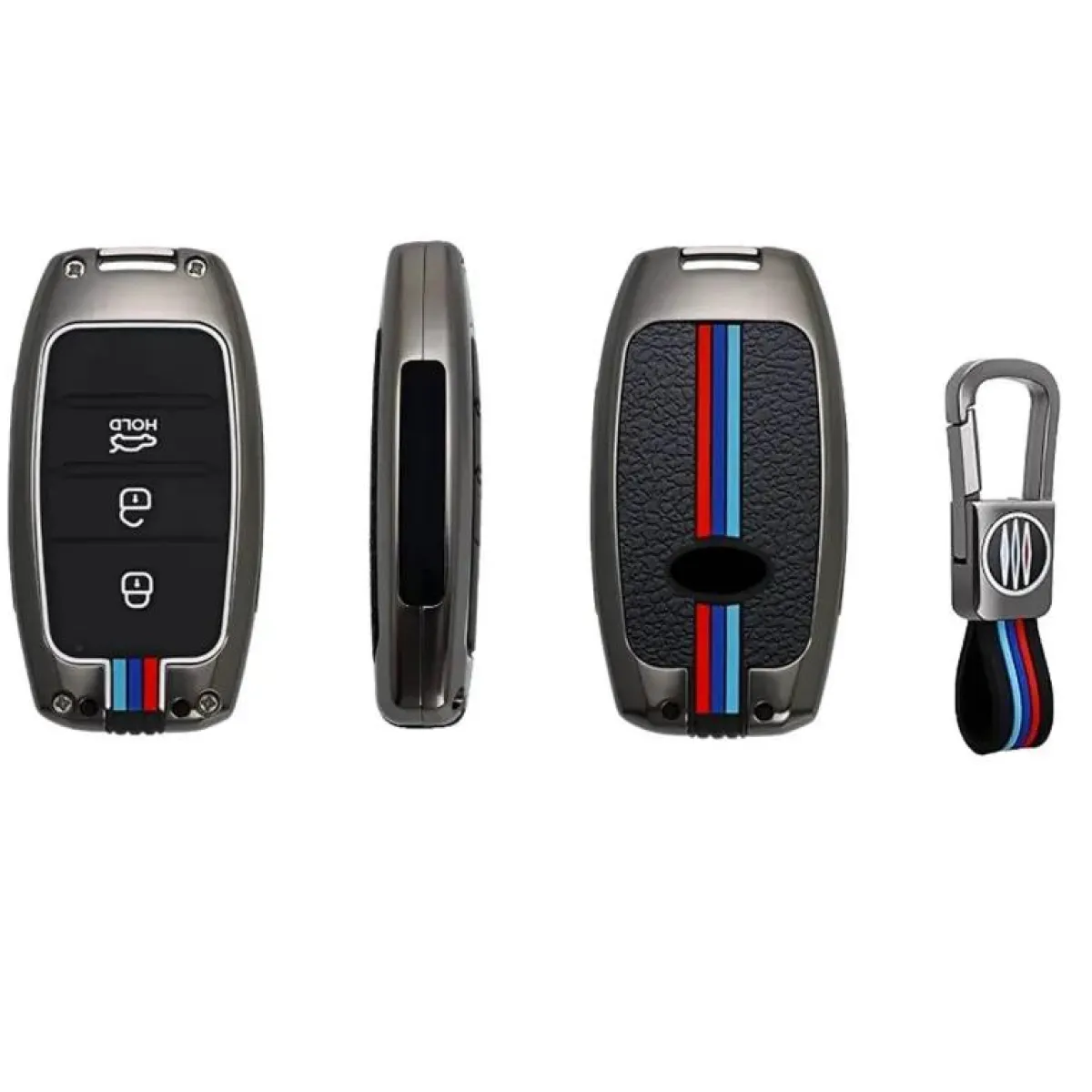 Discount Metalen Sleutelhoesje voor Kia grijs A3A Autosleutelhoesjes