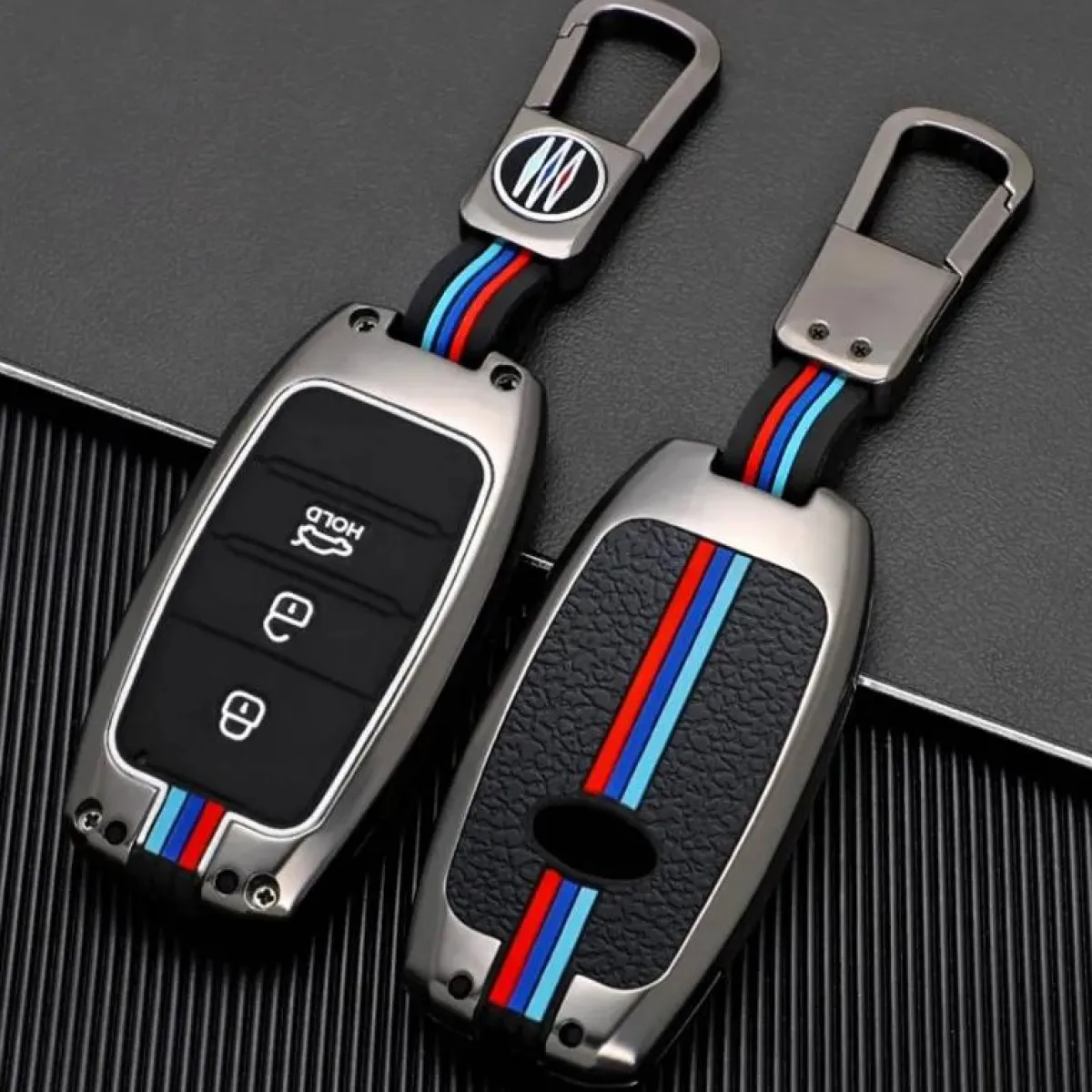 Discount Metalen Sleutelhoesje voor Kia grijs A3A Autosleutelhoesjes
