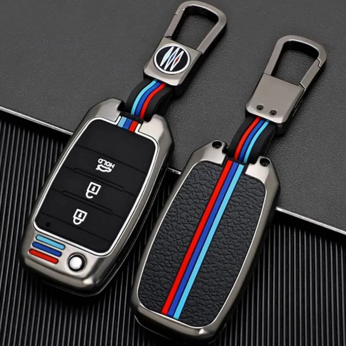 New Metalen Sleutelhoesje voor Kia grijs B3 Autosleutelhoesjes