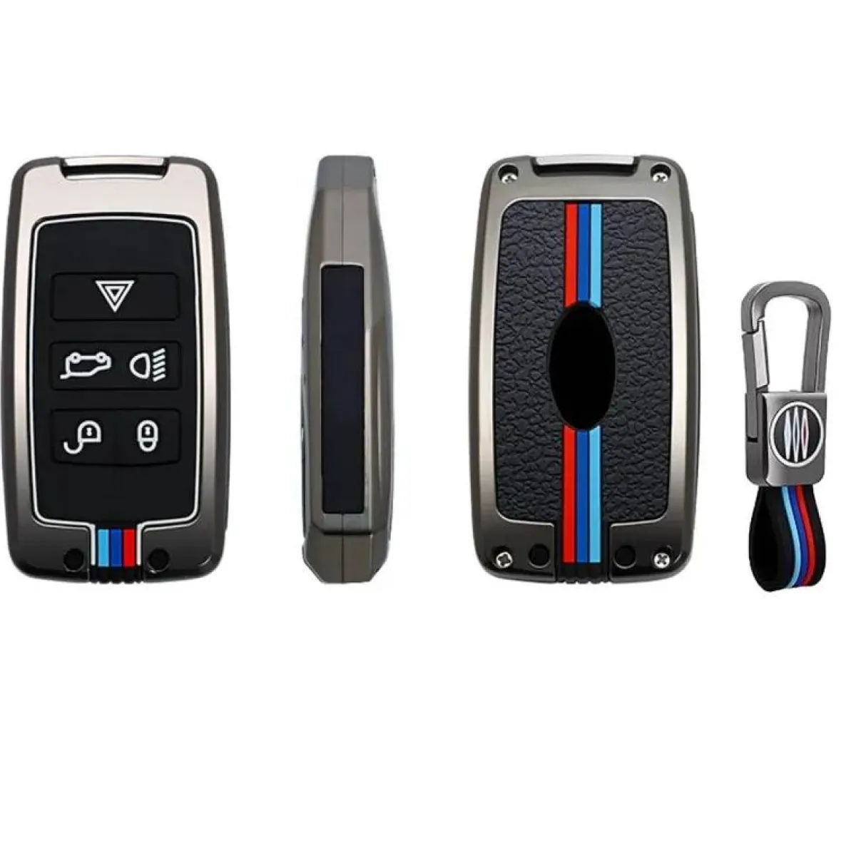 New Metalen Sleutelhoesje voor Landrover grijs B5 Autosleutelhoesjes