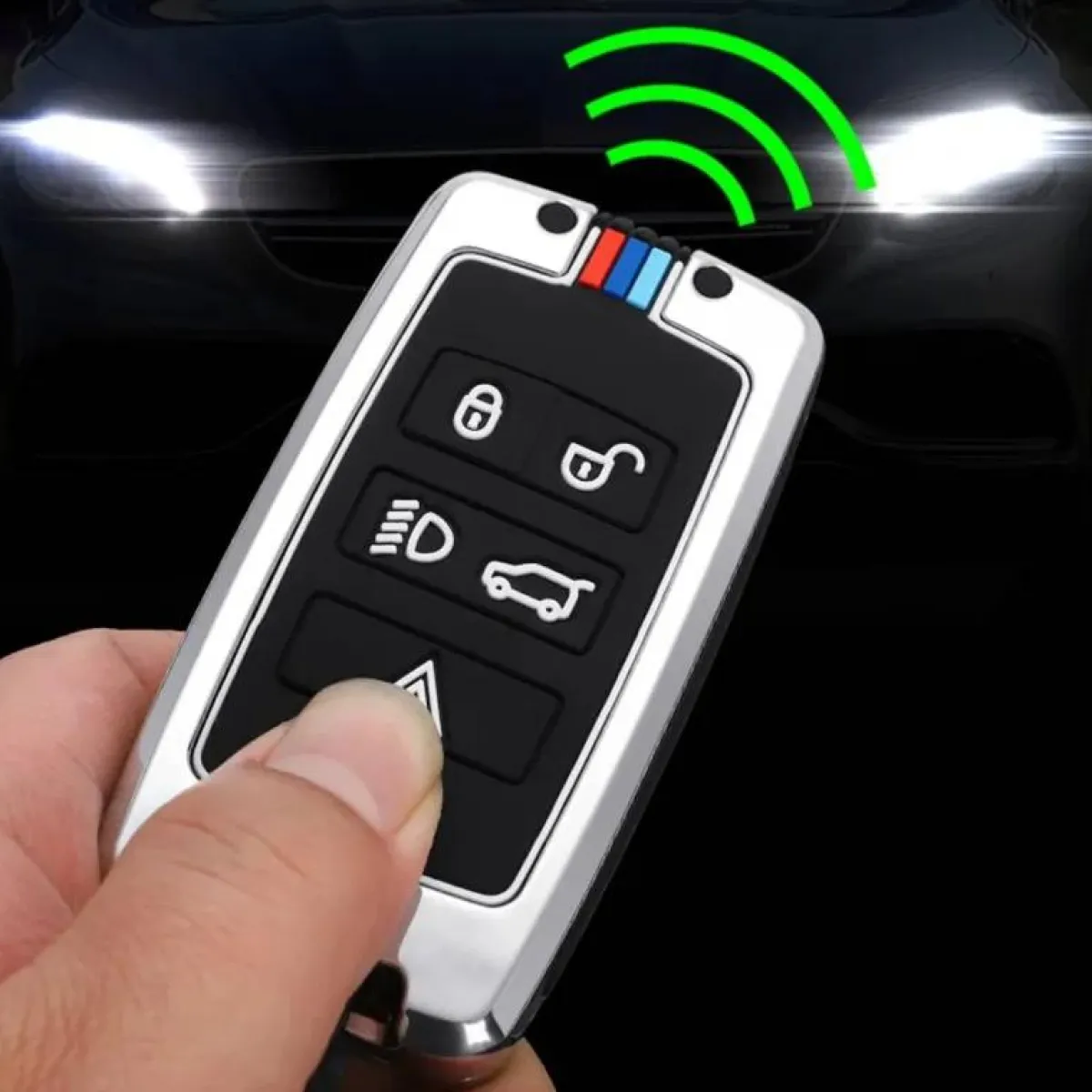 New Metalen Sleutelhoesje voor Landrover grijs B5 Autosleutelhoesjes