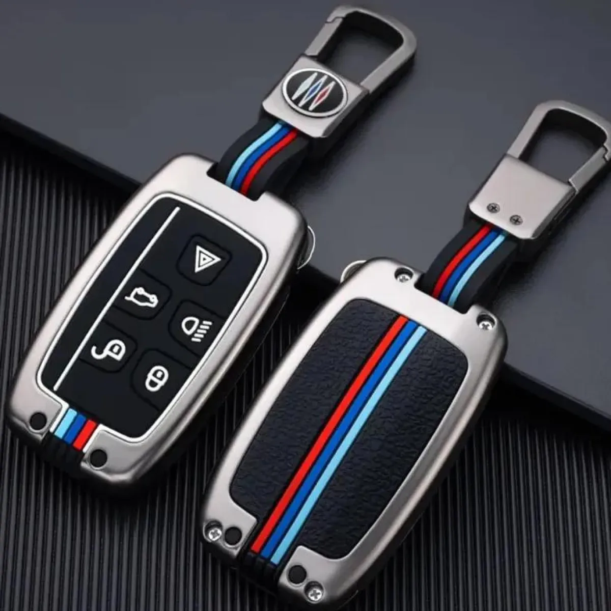Discount Metalen Sleutelhoesje voor Landrover grijs A5 Autosleutelhoesjes