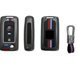 Outlet Metalen Sleutelhoesje voor Peugeot grijs D2 Autosleutelhoesjes