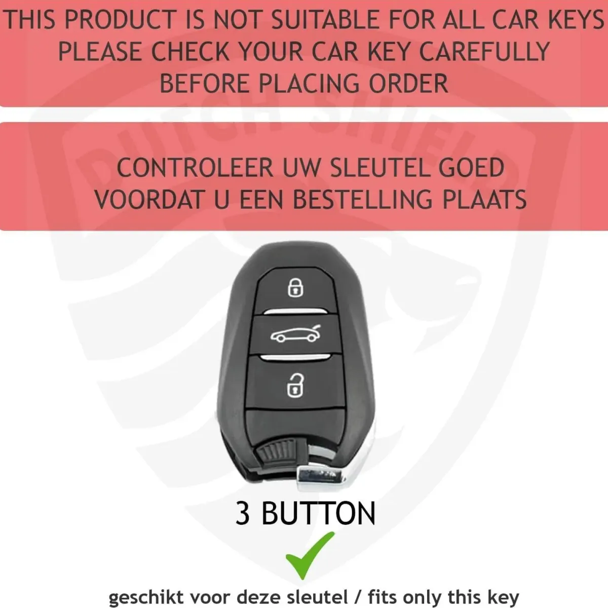 Clearance Metalen Sleutelhoesje voor Peugeot grijs B3 Autosleutelhoesjes