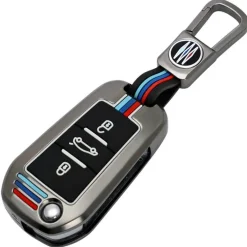 Online Metalen Sleutelhoesje voor Peugeot grijs A3 Autosleutelhoesjes