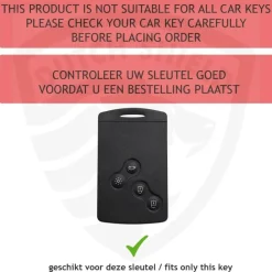 Clearance Metalen Sleutelhoesje voor Renault grijs C2 Autosleutelhoesjes