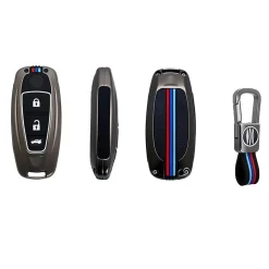 Discount Metalen Sleutelhoesje voor Suzuki grijs A3B Autosleutelhoesjes
