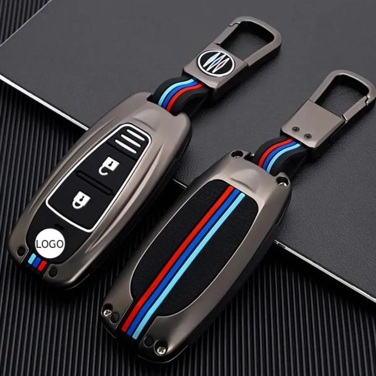 Discount Metalen Sleutelhoesje voor Suzuki grijs A3A Autosleutelhoesjes