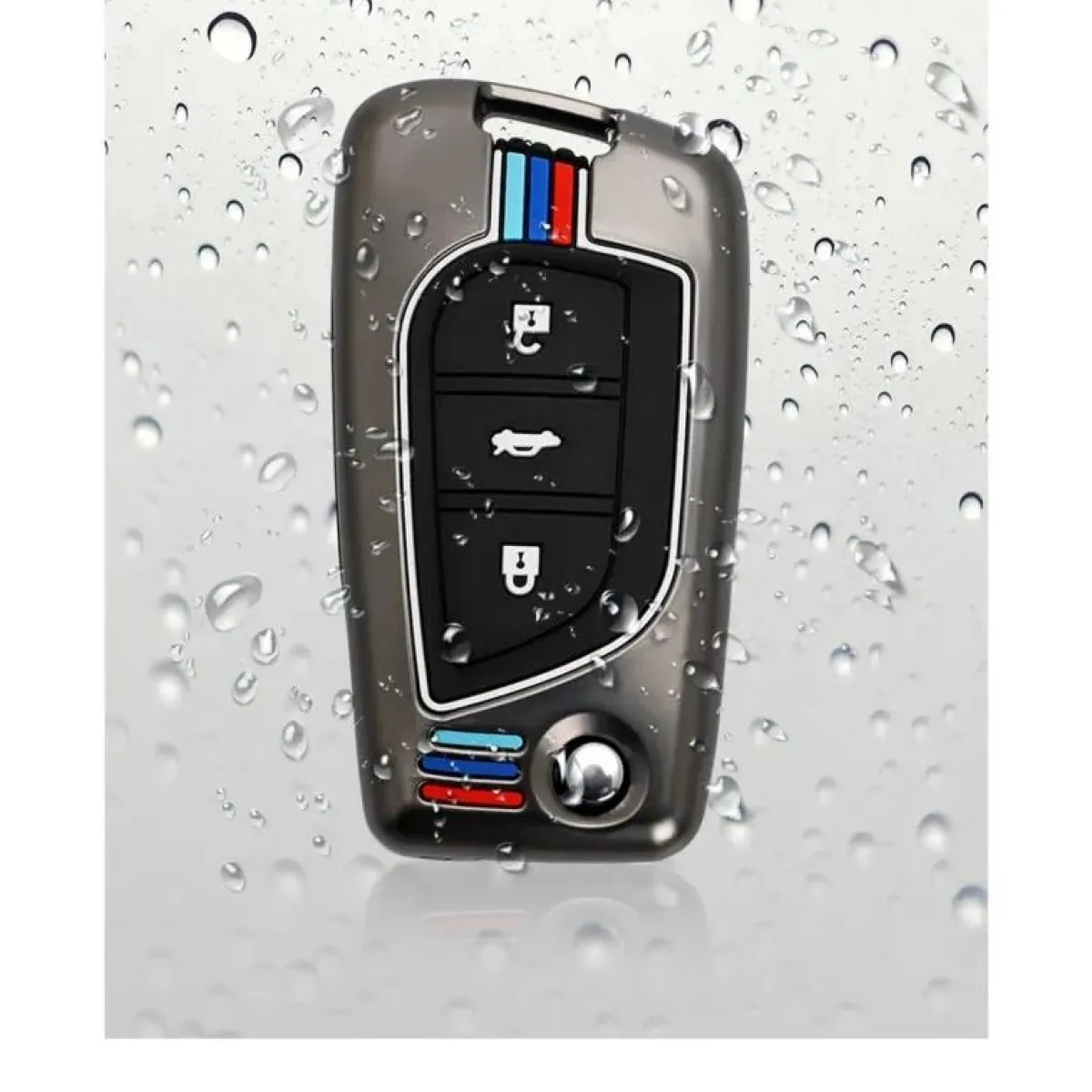 Metalen Sleutelhoesje voor Toyota grijs C3 Autosleutelhoesjes