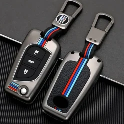 Metalen Sleutelhoesje voor Toyota grijs C3 Autosleutelhoesjes
